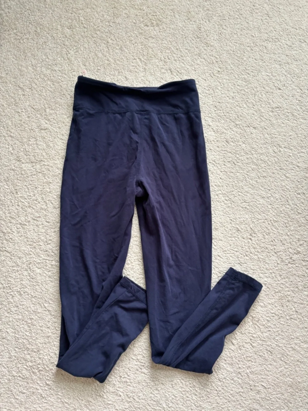 Nike Girls XL Leggings Navy Blue Yellow Swoosh Tight Fit Athletic Pants